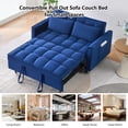 thumbnail image 7 of MIKIBAMA 55" Velvet 3 In 1 Convertible Sofa Bed with Side Pockets & Adjustable Backrest, Perfect for Living Room,Blue, 7 of 7