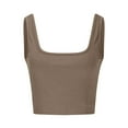 thumbnail image 6 of KeFaWanJu Ribbed Tank Tops for Women Cropped Square Neck Fitted Cami Y2k Shirts Sleeveless Sexy Summer Gym Workout Shirt, 6 of 6