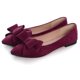 thumbnail image 5 of Zapatillas de ballet SAILING LU Bow-Knot para mujer, gamuza, burdeos, 9.5US, 5 of 7