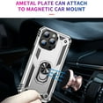 thumbnail image 4 of Allytech Rugged Case for iPhone 16 Pro Max, Military Grade Protection Shockproof Non-Slip Cover with Metal Rotatable Ring Stand, Magnetic Car Mount Holder Fashion Case for iPhone 16 Pro Max - Silver, 4 of 6