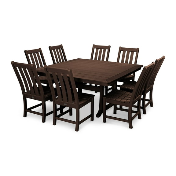 POLYWOOD Vineyard 9-Piece Dining Set in Mahogany
