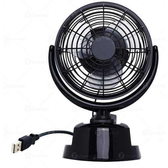 Zone Tech 12V Car and Personal Desk Auto Cooling Air Fan - Powerful Rotatable 12V Ventilation Dashboard Electric Stroller Fan operated by AA Battery or USB chord