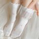 thumbnail image 2 of Lolita-Conjunto de calcetines cortos para mujer, medias de algodón con volantes, color blanco y rosa, estilo japonés, para primavera y verano, 1 o 3 p, 2 of 5