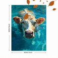 thumbnail image 3 of Qisvanset Cute Swimming Cow Canvas Print 12x16 Inch Kitchen Decor, 3 of 8