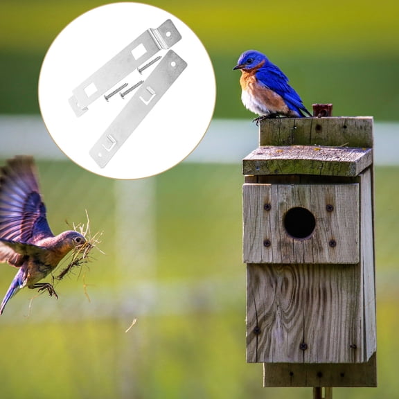 OUNONA  Bird House Mounting Bracket Birdhouse for outside Supplies Braces Silver