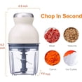 thumbnail image 2 of Small Food Processor with 4 Cup capacity.Mini Food Chopper Blender Electric Chopper For Meat & Vegetable Chopper for Dicing, Mincing, and Puree with 4, 2 of 7