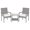 White, variant on Gymax 3 Pieces Patio Furniture Set PE Rattan Porch Chairs w/ 2-Tier Table White