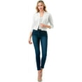 thumbnail image 2 of TheLovely Women's 3/4 Sleeve Solid Open Front Cropped Bolero Shurug Light Cardigan, 2 of 4