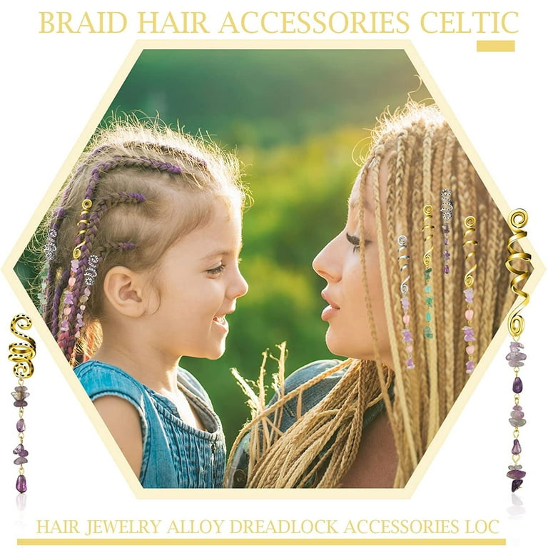 6 Pcs Braid Hair Accessories Celtic Hair Jewelry Alloy Dreadlock  Accessories Loc Jewelry Hair Braid Coil Jewel Hair Cuffs Snake Hair Clips  for Women