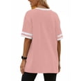 thumbnail image 3 of Rosvigor Women Tops Loose Fit T Shirts for Women Color Block Shirts Casual Tops Summer Blouses, 3 of 8