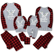 Family Matching Pajamas Long Sleeve Top and Pants Christmas PJs Sleepwear Set