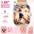 thumbnail image 3 of Mingwear 1.85-Inch Men's and Women's smartwatch fits for Android and iPhone Devices with Fitness Tracker, Pedometer, Answer/Call/120 Sport Modes, IP68 Waterproof Fitness Watch, (Milanese Steel Band), 3 of 8