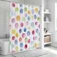 thumbnail image 5 of Rainbow Shower Curtain Set - Extra Long 72" x 96" Washable Bathtub Curtain with 12 Hooks, Colorful Boho Tainted Pattern Polka Dot Modern Waterproof Fabric Stall Shower Curtains for Bathroom Décor, 5 of 6