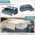 thumbnail image 5 of AECOJOY Sofa Bed, 3 in 1 Sleeper Sofa with Storage Chair, Faux Leather L Shape Couch, Sectional Pull Out Sofa Bed Mid Century Modern Couch for Living Room Clearance, Comfy Sleeper Couch in Blue, 5 of 8