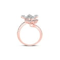 thumbnail image 3 of Mia Diamonds 14kt Rose Gold Womens Baguette Diamond Bypass Flower Cocktail Ring 1-1/3 Cttw, 3 of 4