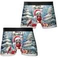 thumbnail image 3 of Merry Christmas French Bulldog Enjoys Woofmas Winter Xmas Holiday All Over Print Boxer Briefs Underwear for Men Dad Dog Lover Gifts - 02022, 3 of 6