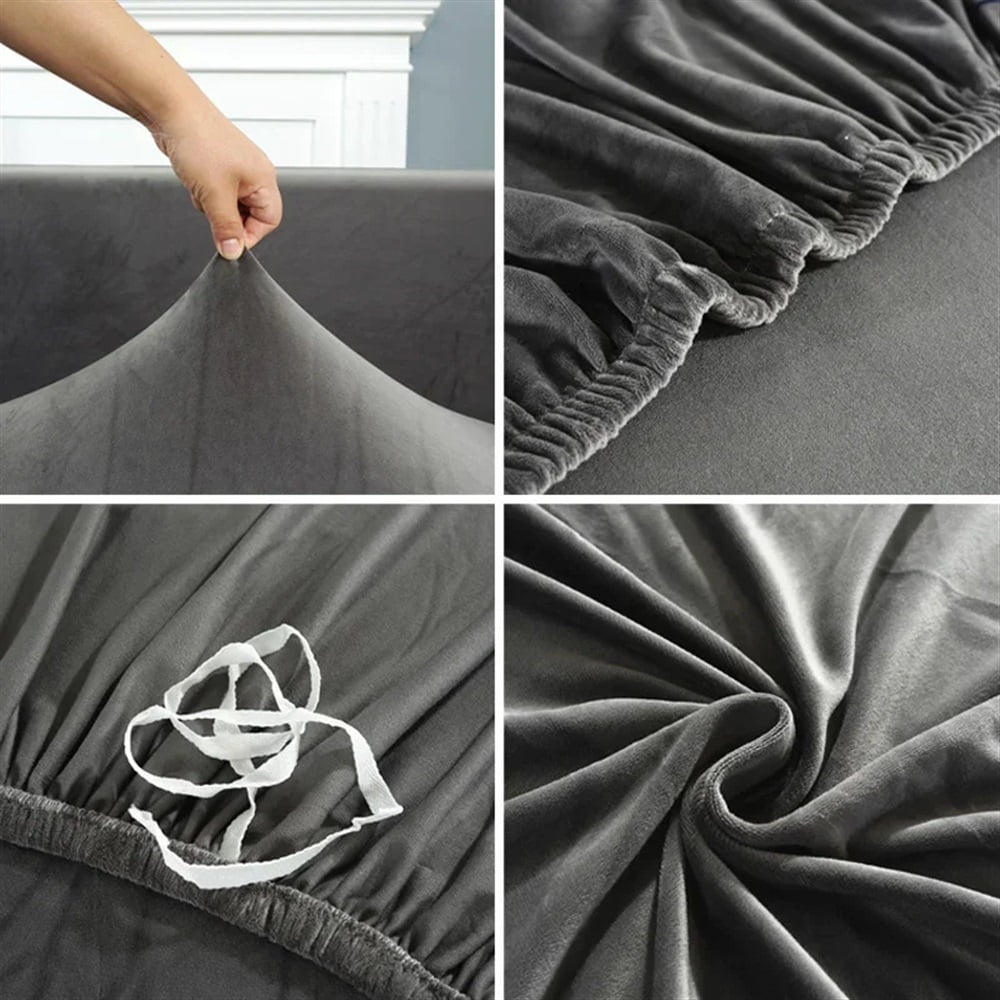 Velvet Sofa Cover For Living Room Thick Elastic Sofa Cover 1/2/3/4 Seater L Shaped Corner Sofa Cover Stretch Cover