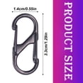 thumbnail image 4 of 8PCS Opening S Type Carabiner, Double End Quick Clip Multi Function Metal Hook, Carabiner for Outdoor & Daily Use - A, 4 of 5