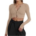 thumbnail image 2 of AXXD Women's Sweatshirts Basic Summer 2024 Trendy Long Sleeve Top Slim Temperament Solid Color Base Shirt Sexy Spice Girl T-shirt, 2 of 8