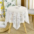 thumbnail image 4 of Gpaecead Square Small Table Cloth - Ivory Crochet Tablecloth for Round Coffee Table 35 X 37 Inch - Bright silk square, 4 of 6