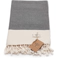 thumbnail image 3 of Smyrna Rustic Dark Gray Solid Cotton Throw, 50" x 60", 3 of 7