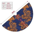 thumbnail image 3 of Lsque Golden Maple on Navy Blue Print Christmas Tree Skirt, Tree Skirt with Ties or Velcro, Perfect for Holiday Decorations, Halloween, and New Year-36", 3 of 7