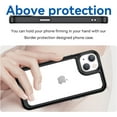 thumbnail image 2 of Case for iPhone 13 Case Slim Dropproof [Defend from Drop/Scratch/Slip/Fingerprint] Clear Acrylic Hard Back Soft TPU Bumper Hybrid Phone Cover for iPhone 13-Black, 2 of 8