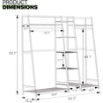 thumbnail image 2 of Closet Armable para Ropa, Ropero 5 Niveles de Madera - Mueble para Ropa con Estantes, Organizador de Abrigos, Vestidos, Zapatos, Ideal para Dormitorio y Clóset, 160x40x140 cm (Marrón), 2 of 8