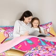 thumbnail image 4 of Erosebridal Boys C Personalized Initial Sport Baseball Full Size Comforter Sets 3 Pieces,Ice Cream Drip Dessert Bedding Sets For Kids Teens,Pink Reversible, 4 of 6