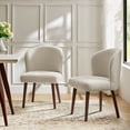 thumbnail image 2 of Upholstered Dining Chairs Set of 2 Armless Side Chairs Solid Wood Legs Restaurant Kitchen Linen, 2 of 8