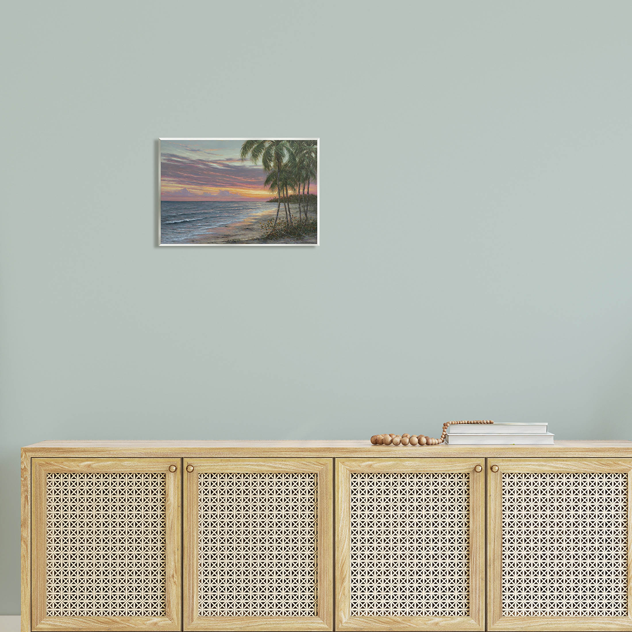 Summer Beach Palm Trees Coastal Painting Unframed Art Print Wall Art
