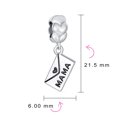 thumbnail image 3 of Bling Jewelry Womens Set of 2 Envelope Heart MAMA Dangle Open Heart I Love You Bead Charm Gold Plated, 3 of 4