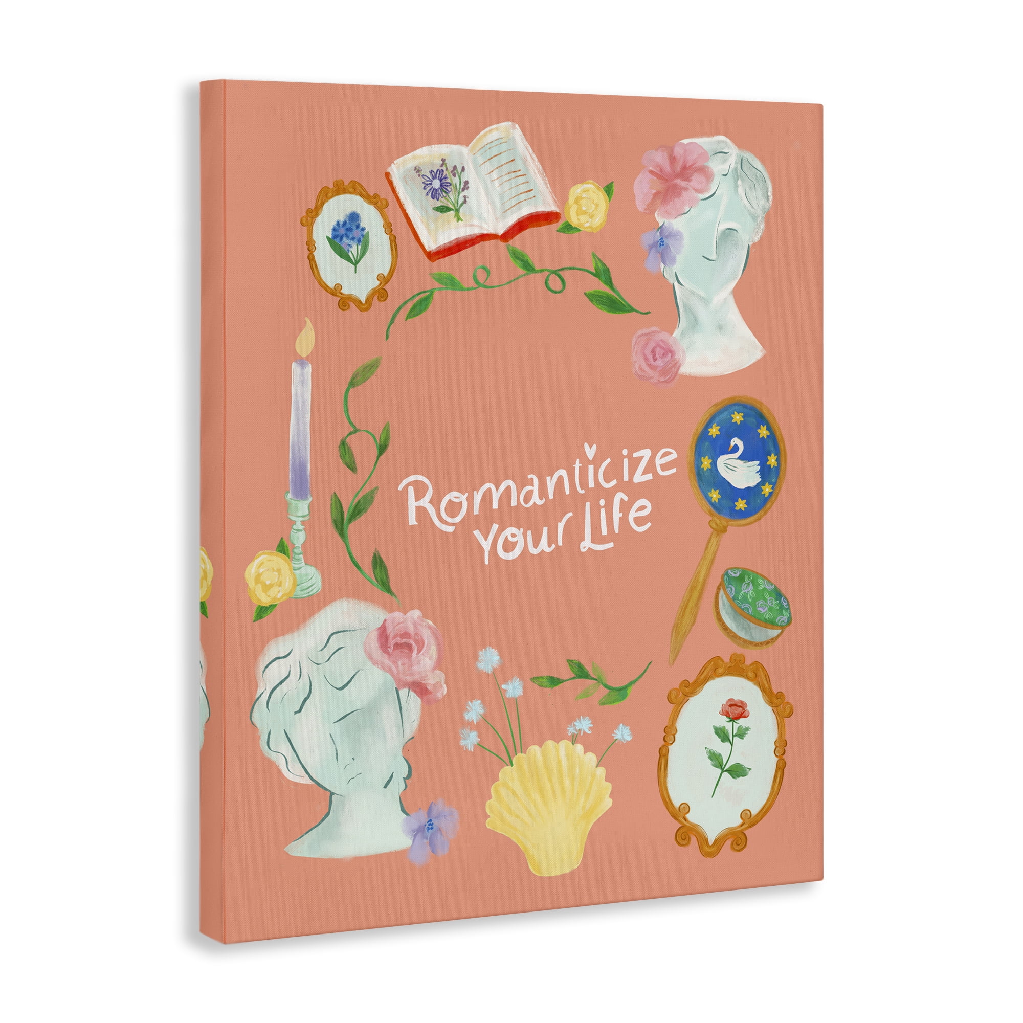 Stupell Industries Romanticize Your Life Entertainment Painting Wrapped Canvas Art Print Wall Art, 16 x 20