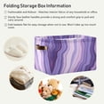 thumbnail image 6 of Coolnut Purple Marble Rectangular Storage Bin Canvas Square Storage Basket with Handles for Home,Office,Books,Nursery,Kid's Toys,Closet & Laundry,Gift Basket Home Decor, 6 of 7