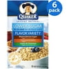 Quaker Flavor Variety Lower Sugar Oatmeal, 11.5 oz (Pack of 6)