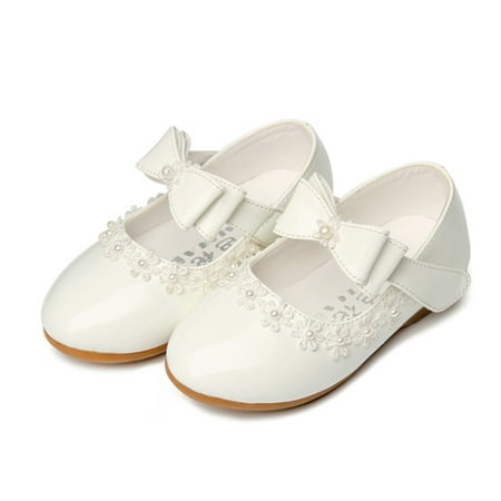

kpoplk Sandals For Toddler Girls Girl Shoes Small Leather Shoes Single Shoes Children Dance Shoes Girls Toddler Walking Shoes(White)