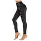 thumbnail image 1 of Leggings de denim con estampado de rosas para mujer: pantalones deportivos elásticos que se ajustan a las caderas, cómodos y casuales para todas las estaciones, 1 of 1