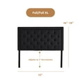 thumbnail image 3 of Rest Haven Medford Rectangle Upholstered Headboard with Diamond Tufting, Full, Black, 3 of 12