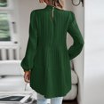 thumbnail image 4 of YYDGH Womens Long Sleeve Tunic Babydoll Tops Peplum Ruffle Hem Blouse Loose Casual Shirt Flowy Swing Shift Green L, 4 of 8