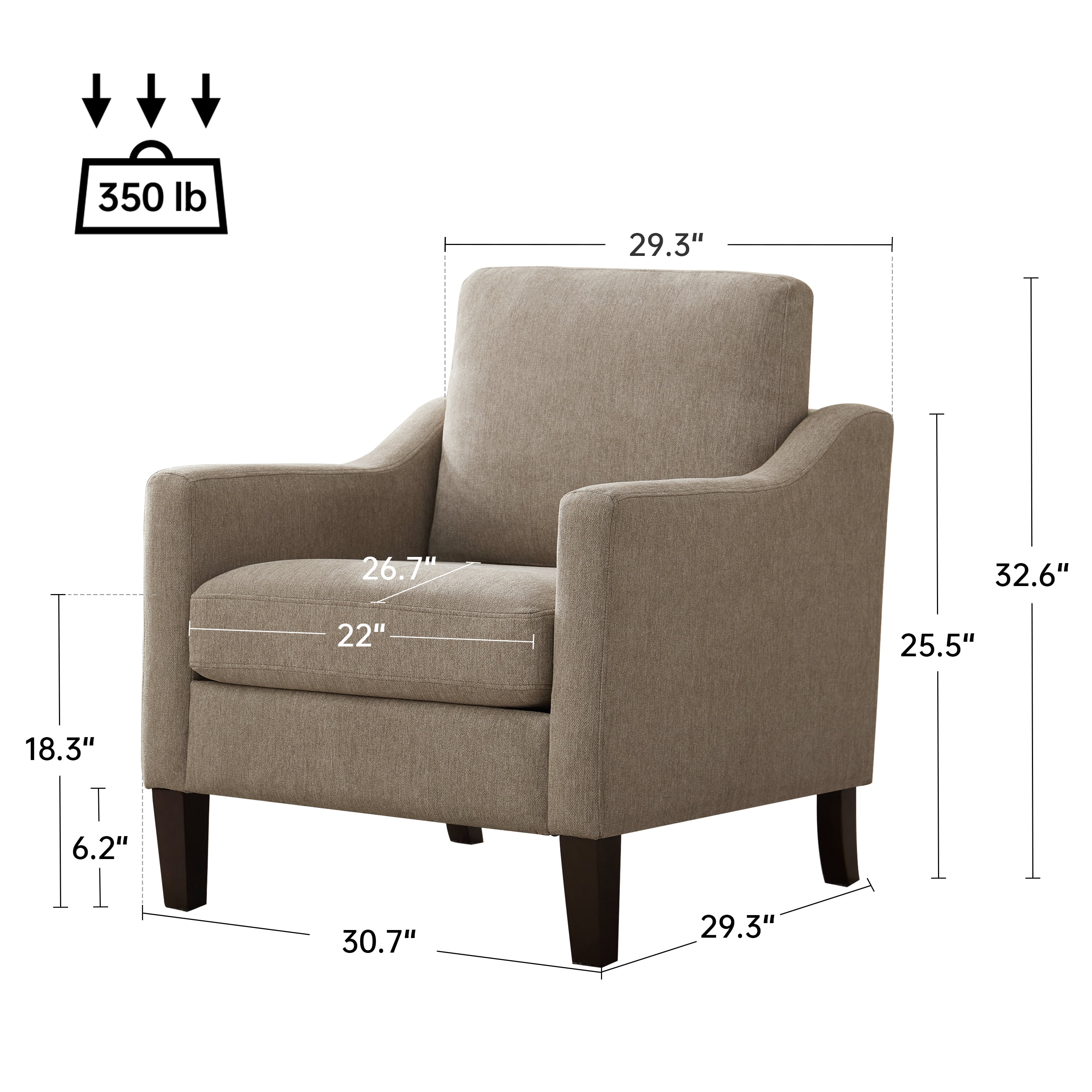 Vknow Furniture Adult Upholstered Solid Wood Dining Chairs, Brown (Set of 2)
