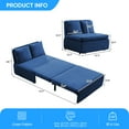 thumbnail image 2 of Puremind Canapé-Lit Escamotable Format Simple, Canapé-Lit Convertible en Lin, Causeuse Canapé Escamotable pour Petit Espace/appartement/bureau, Bleu, 2 of 7
