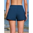 thumbnail image 4 of 3"Swim Shorts for Women Side Pleated Bathing Bottoms High Waisted 2-In-1 Tankini Swimming Trunks with Pockets, 4 of 6