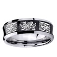 thumbnail image 2 of Multiple Dragon Celtic 8MM Concave Black Tungsten Men Ring, 2 of 2