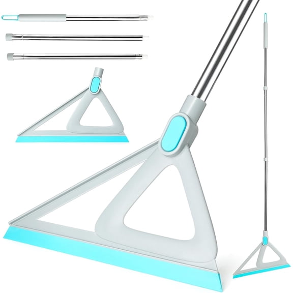 Multifunction Silicone Broom，Squeegee Broom Sweeping Water and Pet Hair，Rubber Magic Broom Sweeper for Floor Bathroom Kitchen Shower，Rugs，Glass Windows（White）