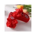 thumbnail image 3 of Baby Girl Satin Cloth Princess Shoeds with Bowknot Toddler Soft Sole Walking Shoes Headband Set, 3 of 5