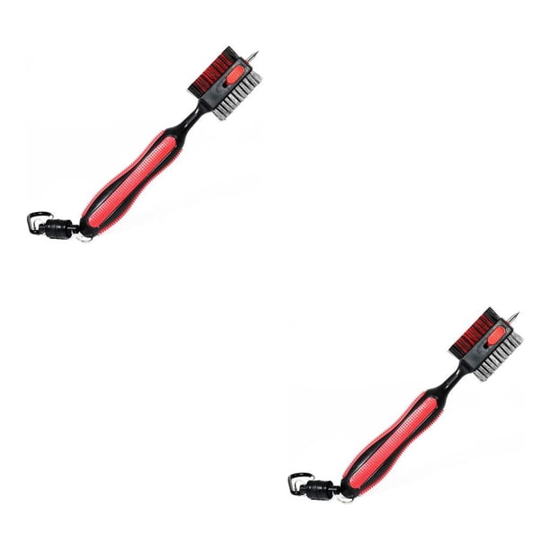 Cepillo de limpieza sweethay doble cara herramienta de mantenimiento de palos de golf reutilizable Rojo 2Conjunto