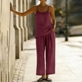 thumbnail image 7 of Women's Soft Cotton Jersey Knit Loungewear Set, Loose Relaxed Fit with Elastic Waistband, Lightweight Breathable Two Piece Matching Top and Shorts, Casual Summer Outfit | TruHer,Wine L, 7 of 7