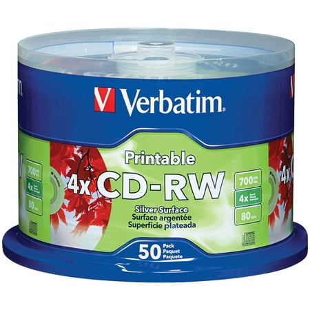 UPC: 0023942951599 | Verbatim CD-RW Discs  Printable  700MB/80min  12X  Spindle  Silver  50/Pack (95159)