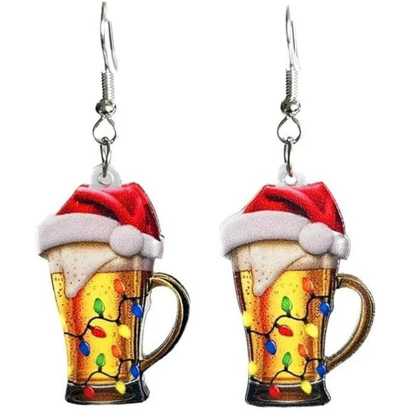 Acrylic Christmas Earrings Christmas Hat Earring Wine Glass Earring Beer Earring Lightning Earring Cowboy Boots Earring Western Earring Christmas Jewelry For Women