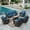 Peacock-Blue, variant on Summit Living 7-Seat Wicker Patio Furniture Set with 4 Swivel Chairs & 3-Seat Sofa with Coffee Table, Outdoor Sectional Conversation Set, Peacock Blue